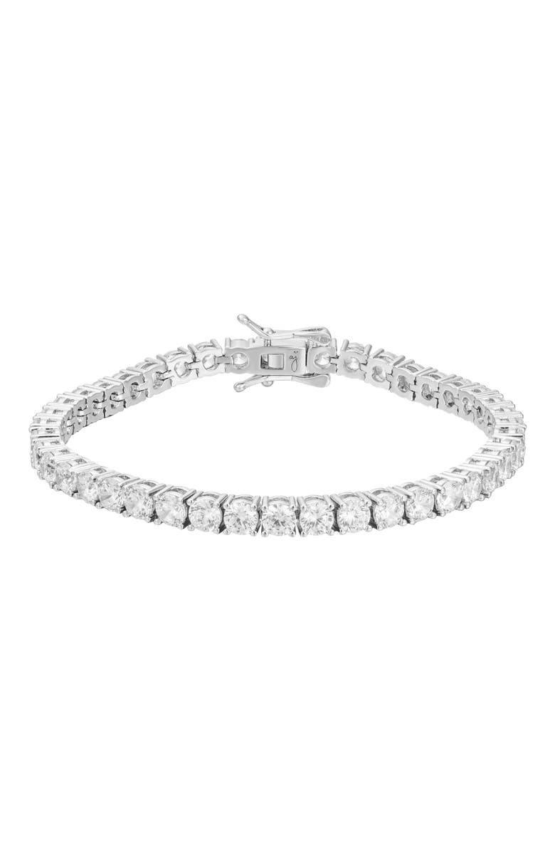 Untamed Petals Zoe Tennis Bracelet, Main, color, Silver