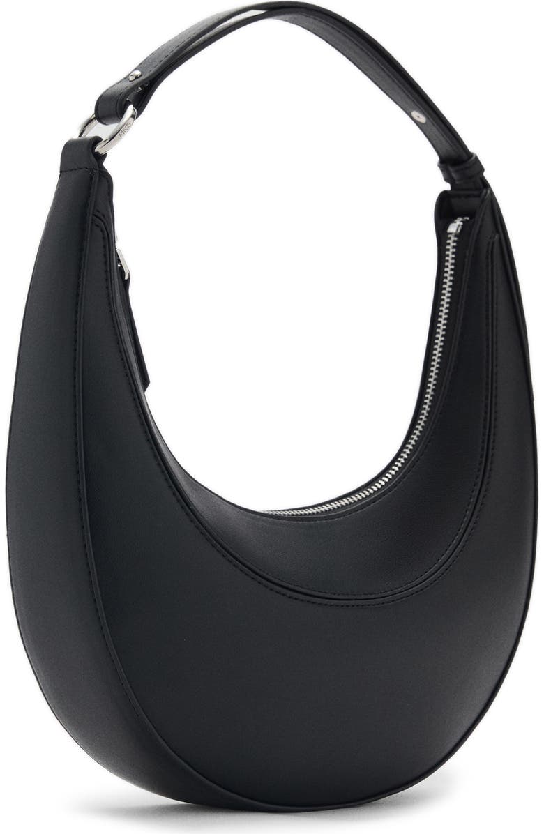 MANGO Oval Faux Leather Shoulder Bag, Alternate, color,