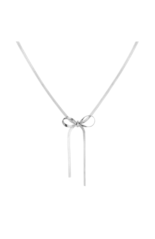 Aurate New York Herringbone Bow Choker Necklace In Metallic