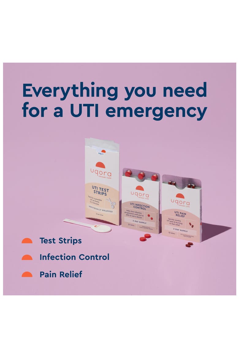 UTI Test Strip Kit with 12 UTI Pain Relief Tablets and 12 Urinary Tract Support Tablets, Alternate, color, None