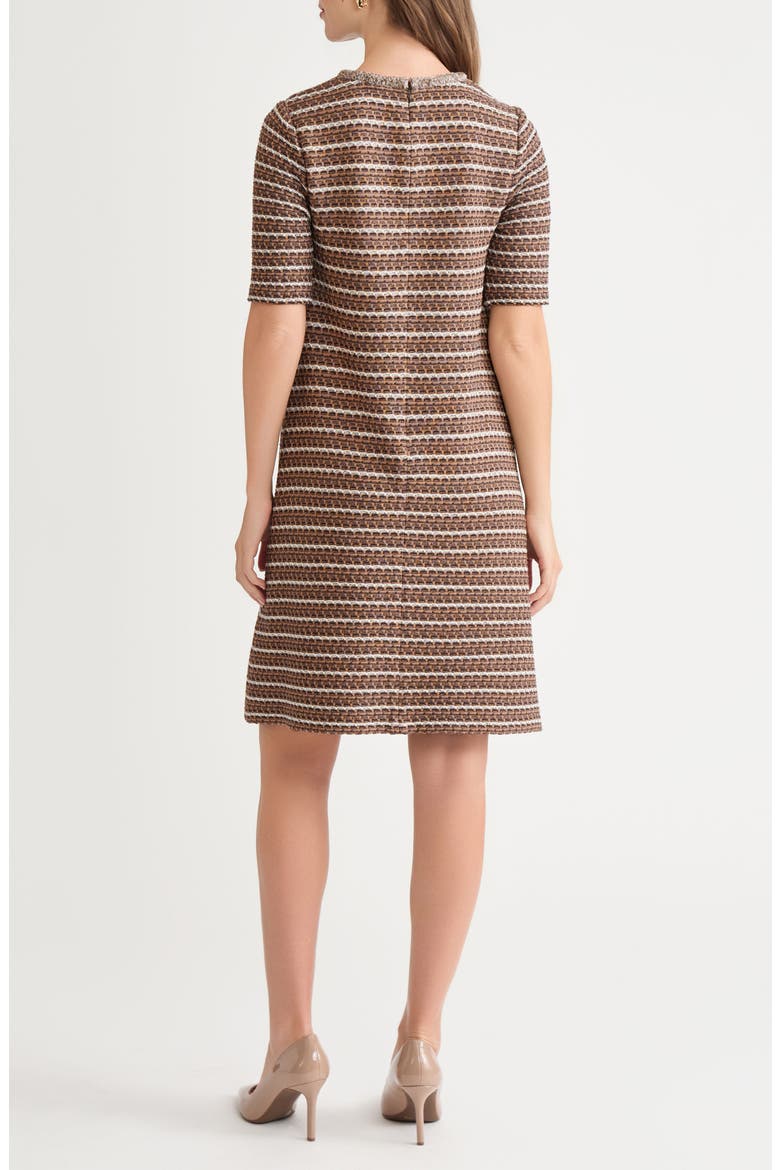 Braid Trim Knit A-Line Dress, Alternate, color, WARM TAUPE/ DARK UMBER/ IVORY