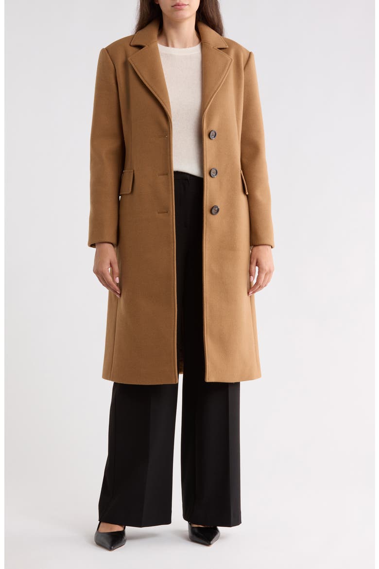 Single Breasted Long Coat, Alternate, color, DK CAMEL