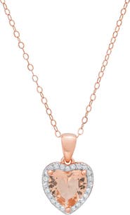 Queen Jewels Cubic Zirconia Halo Heart Pendant Necklace