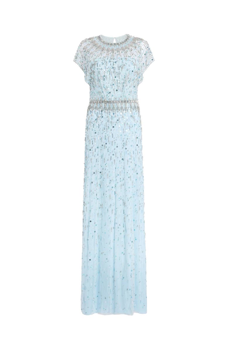 Jenny Packham Lauretta Embellished Maxi Dress, Main, color, Winter Blue