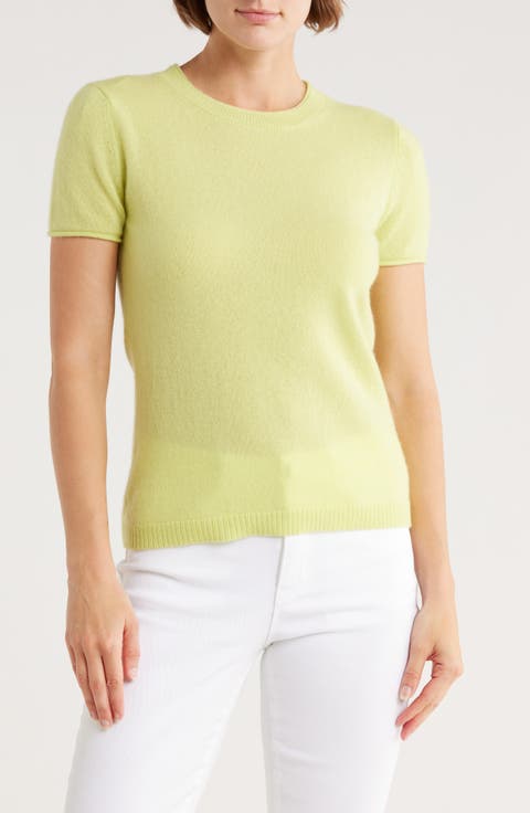Cashmere Crewneck Short Sleeve Sweater
