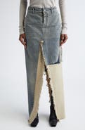 Rick Owens Concordians Sliced Denim Skirt