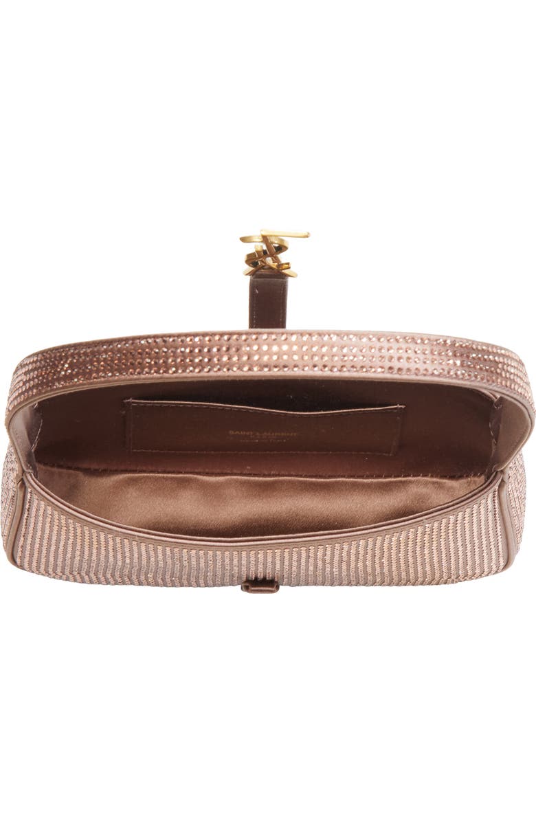 Saint Laurent Le Mini Embellished Leather Hobo Bag, Alternate, color, Elderberry