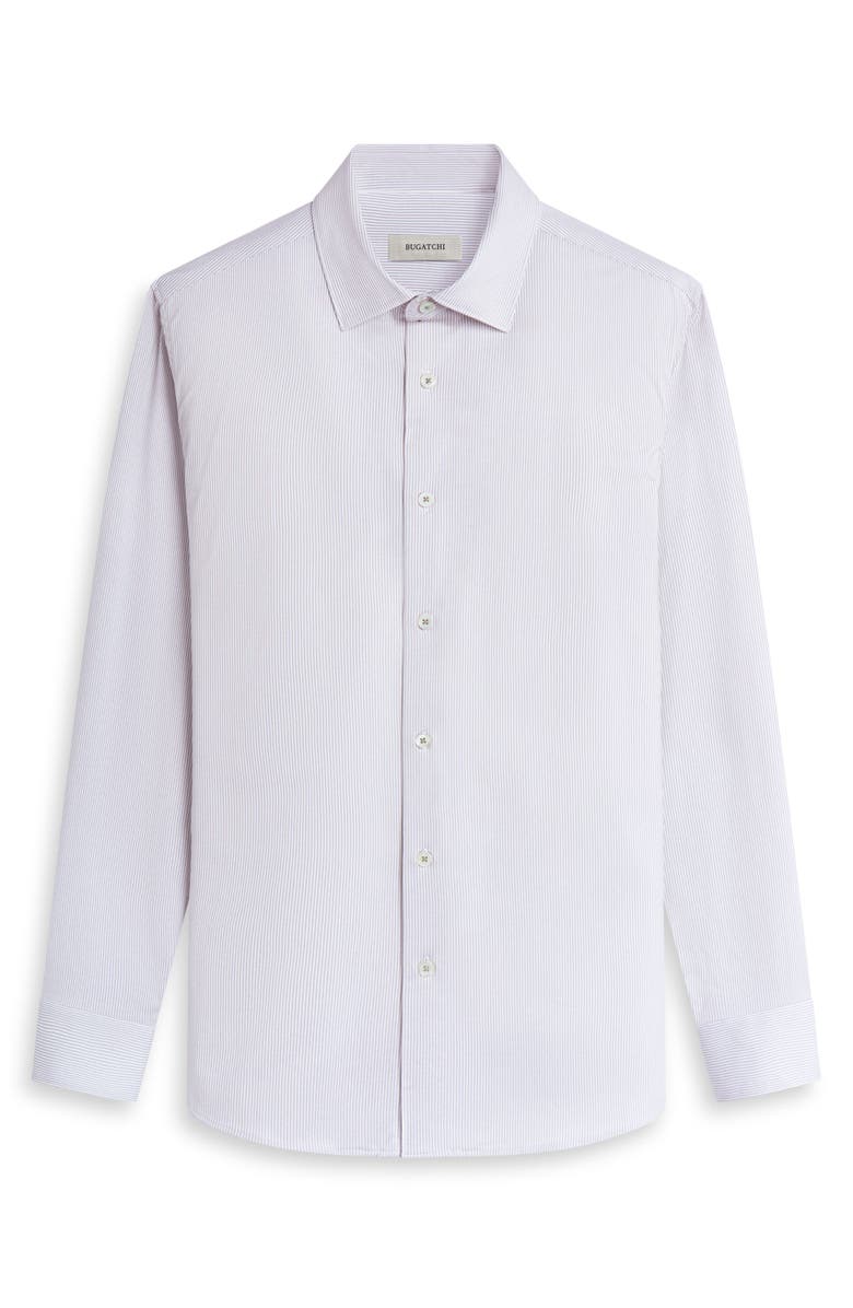 Bugatchi James OoohCotton<sup>®</sup> Pinstripe Button-Up Shirt, Alternate, color, Willow