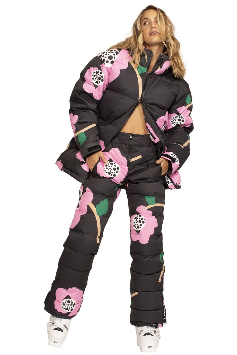 x Cynthia Rowley Puffer Jacket, Alternate, color, TRUE BLACK ROWLEY FLOWER