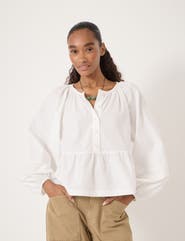 Hush Beck Cotton Peplum Blouse