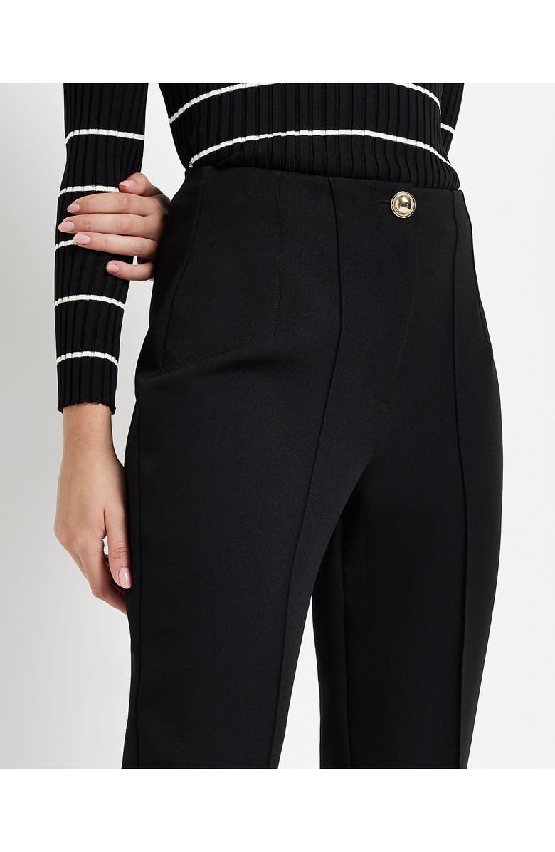 River Island Button High Waist Cigarette Trousers, Alternate, color, 