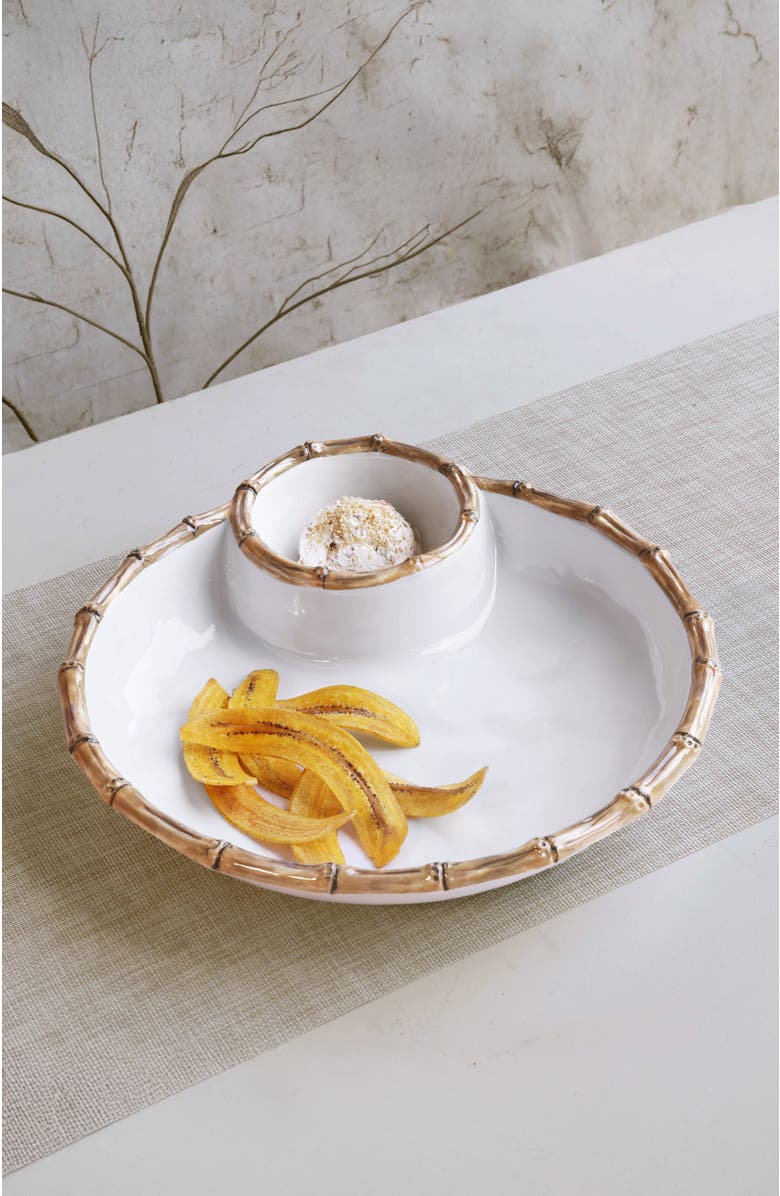 BEATRIZ BALL Collection VIDA Cane Large Chip and Dip, Alternate, color, White