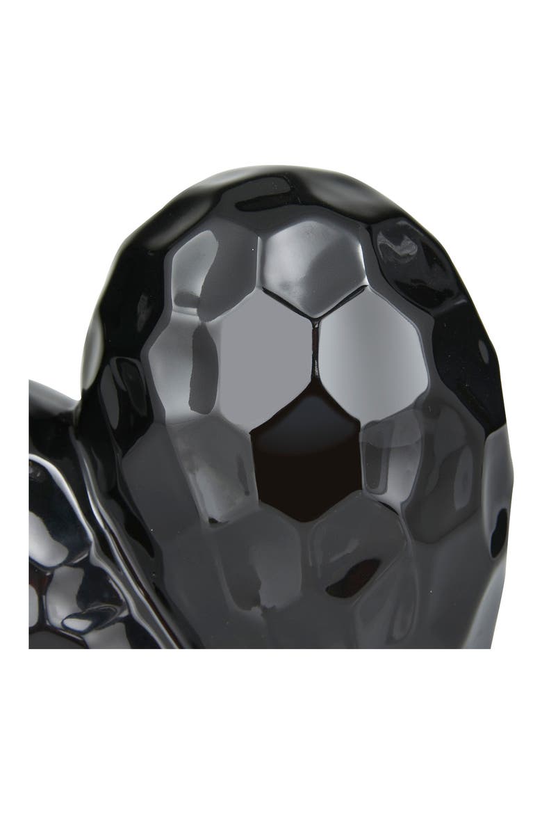 Black Porcelain Heart Sculpture, Alternate, color, BLACK