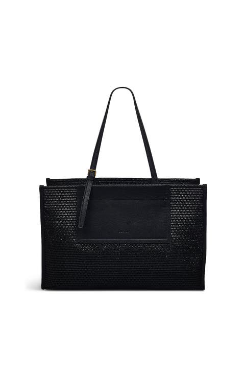 The Burlington - Raffia Large Open Top Tote Bag