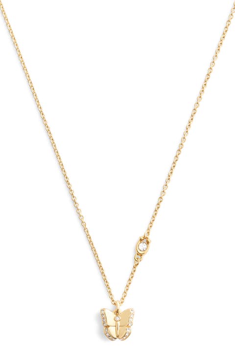 Pavé Butterfly Pendant Necklace
