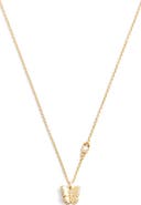 COACH Pavé Butterfly Pendant Necklace