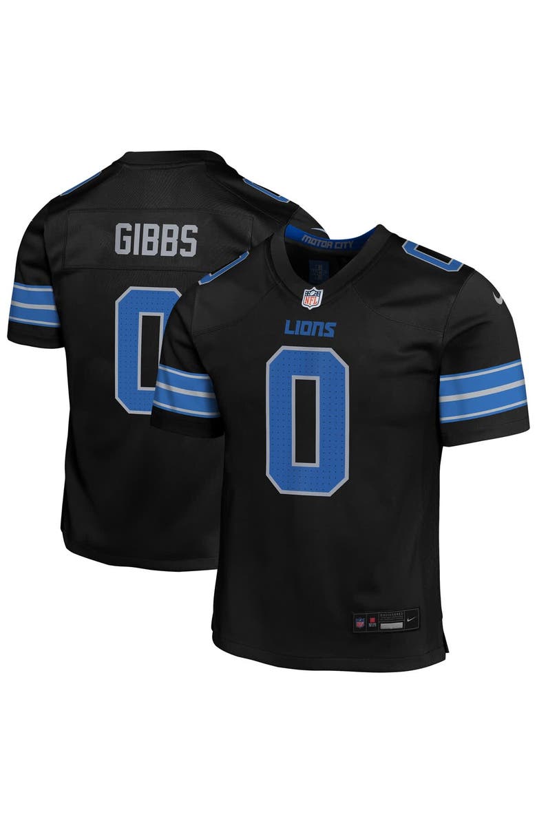 Nike Youth Nike Jahmyr Gibbs Black Detroit Lions Alternate Game Jersey, Main, color, Black