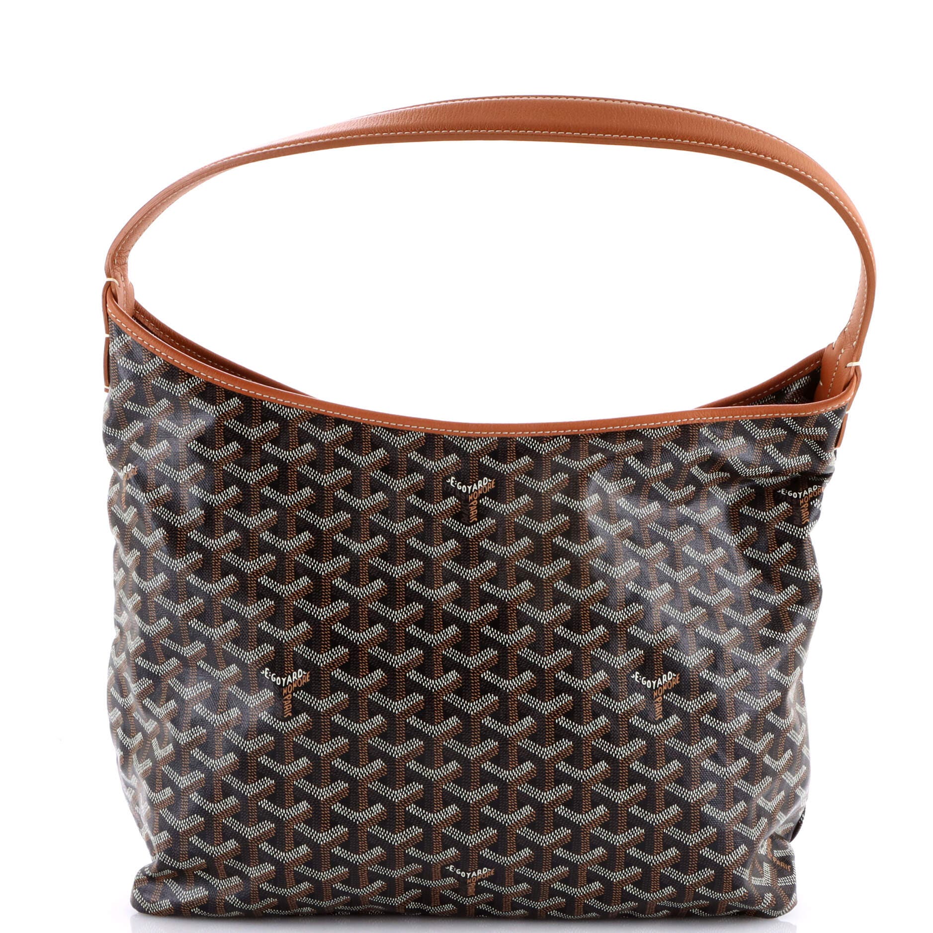 Pre-Owned Goyard Boheme Hobo Coated Canvas, Main, color, Brown