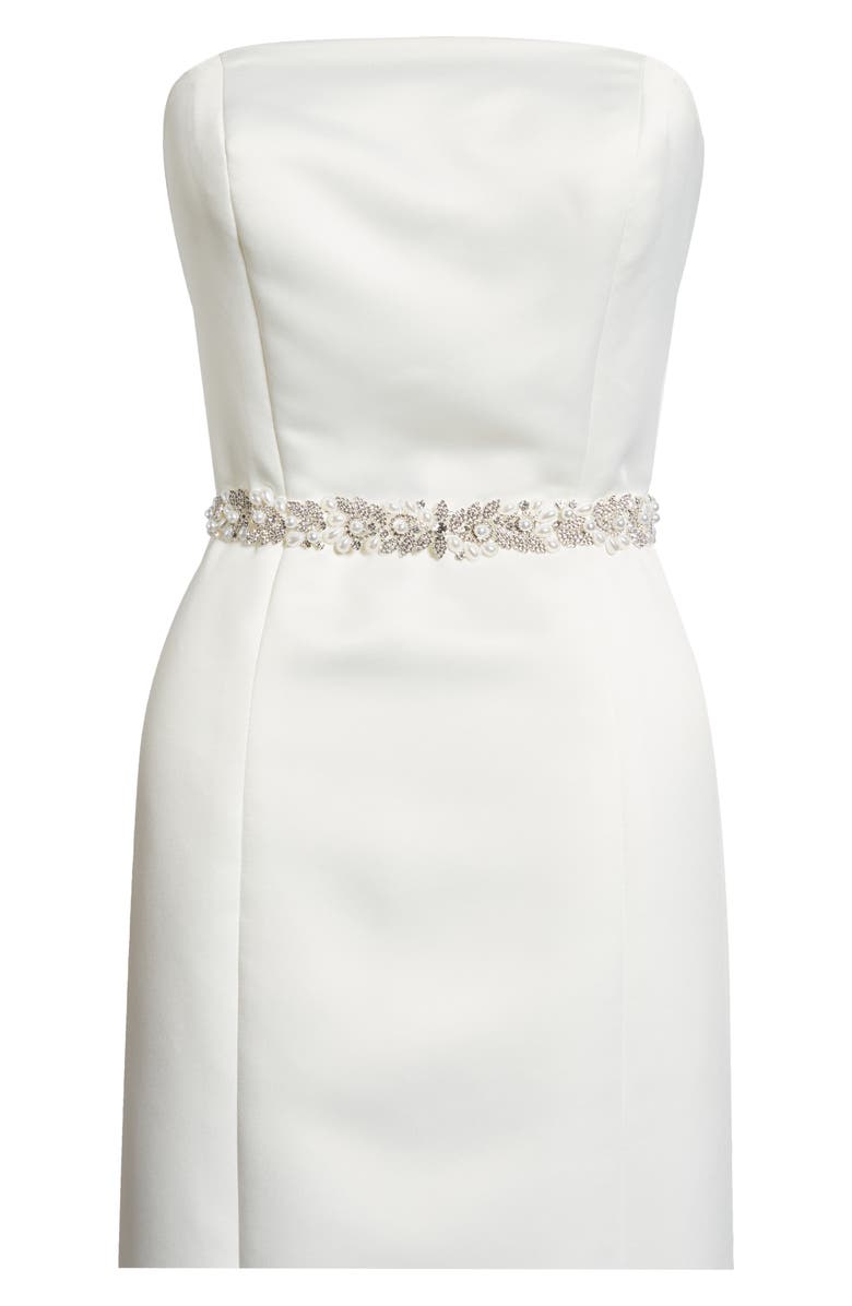 Tasha Imitation Pearl & Crystal Bridal Sash, Main, color,