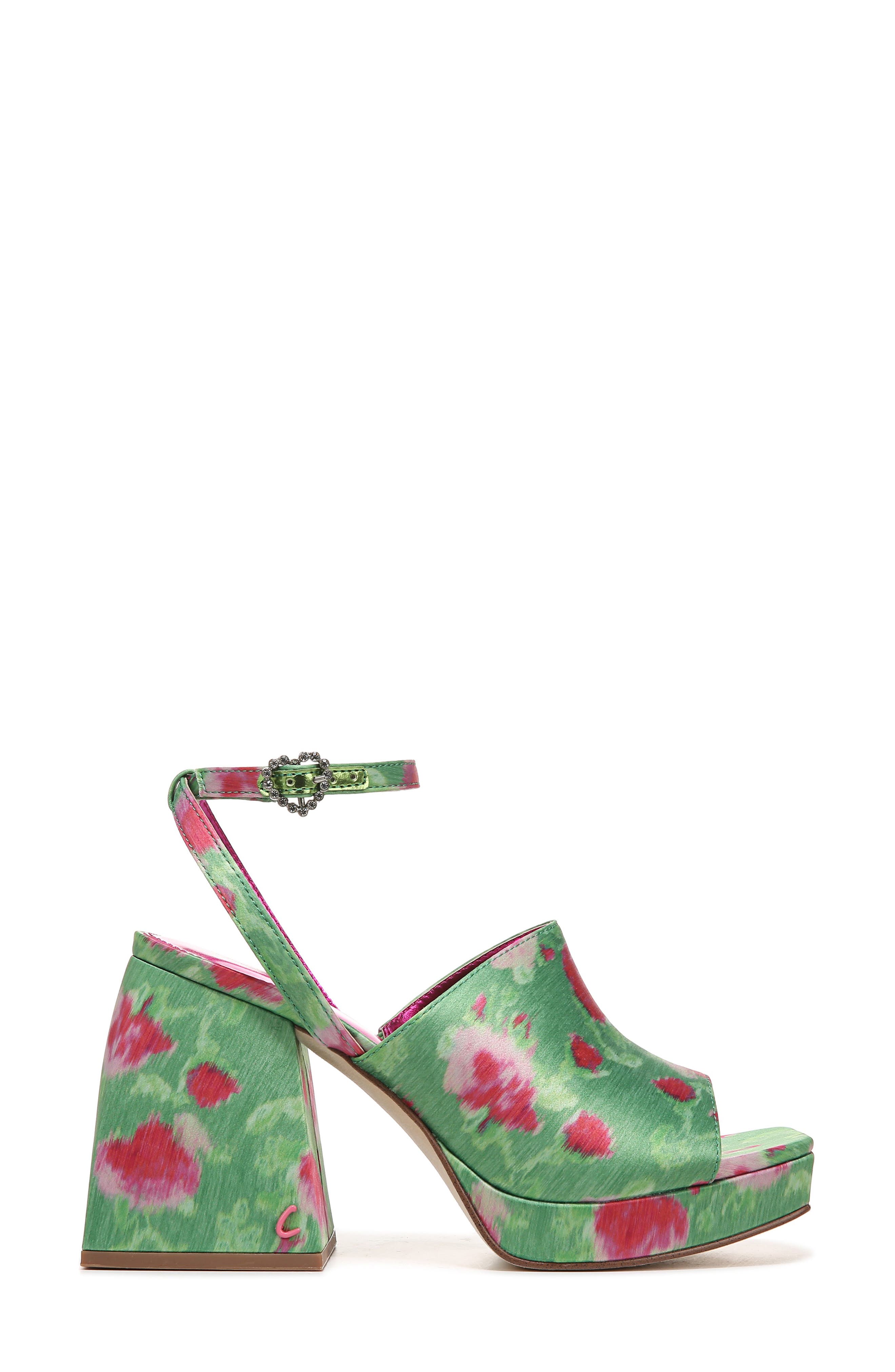 Miranda Platform Ankle Strap Sandal, Alternate, color, GREEN PINK MULTI