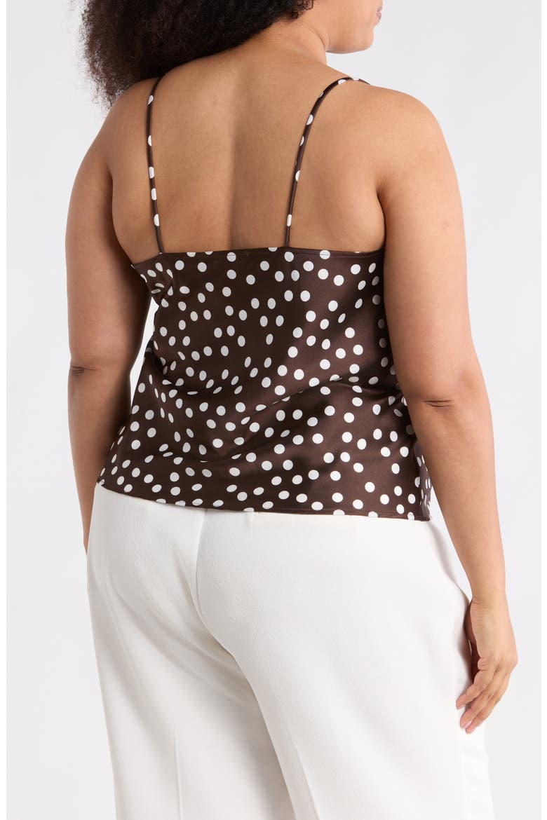 Cowl Neck Satin Camisole, Alternate, color, BROWN