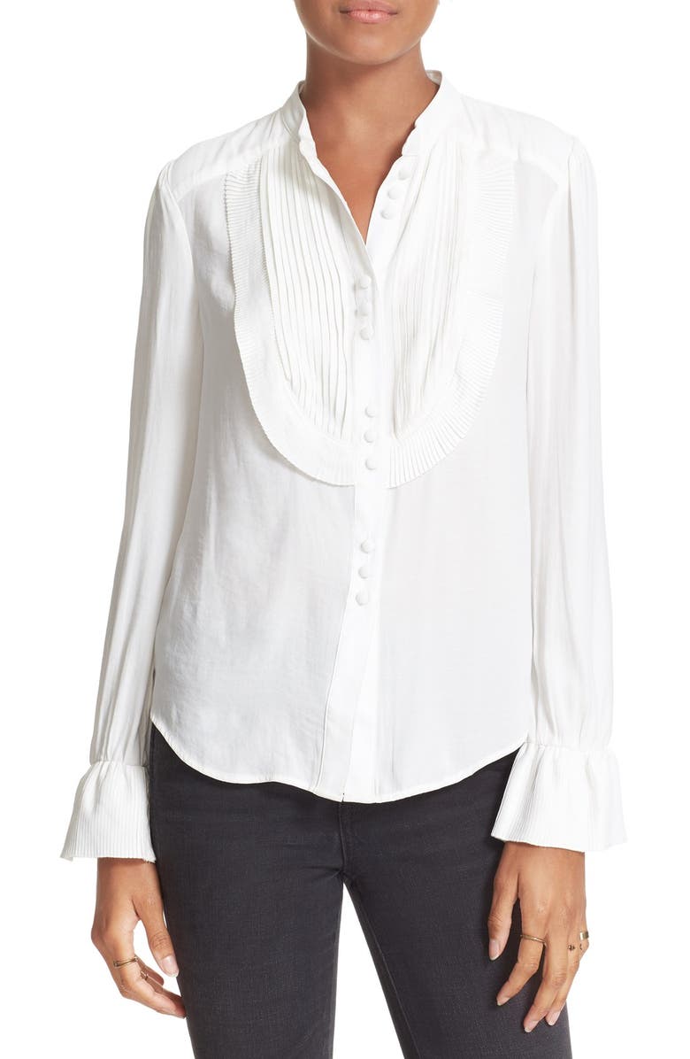 Free People Pintuck Chiffon Blouse, Alternate, color,