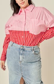 English Factory Colorblock Striped Shirt