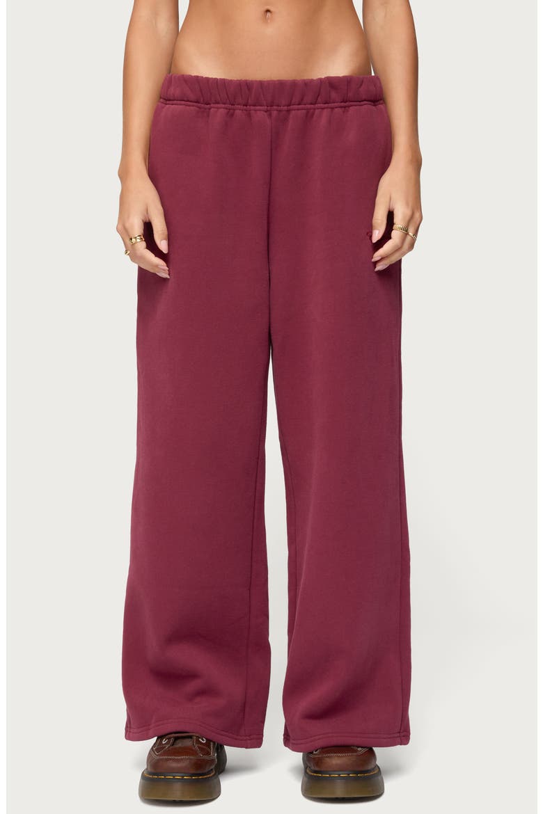 Wide Leg Sweatpants, Main, color, BURGUNDY