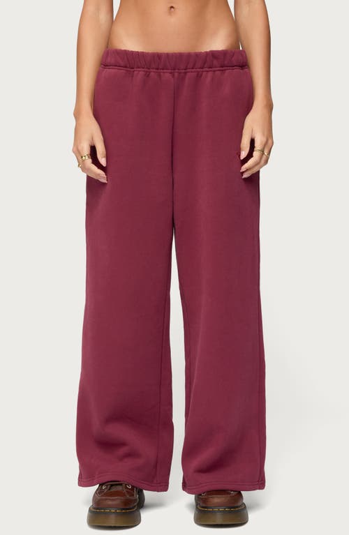 Edikted Wide Leg Sweatpants In Red