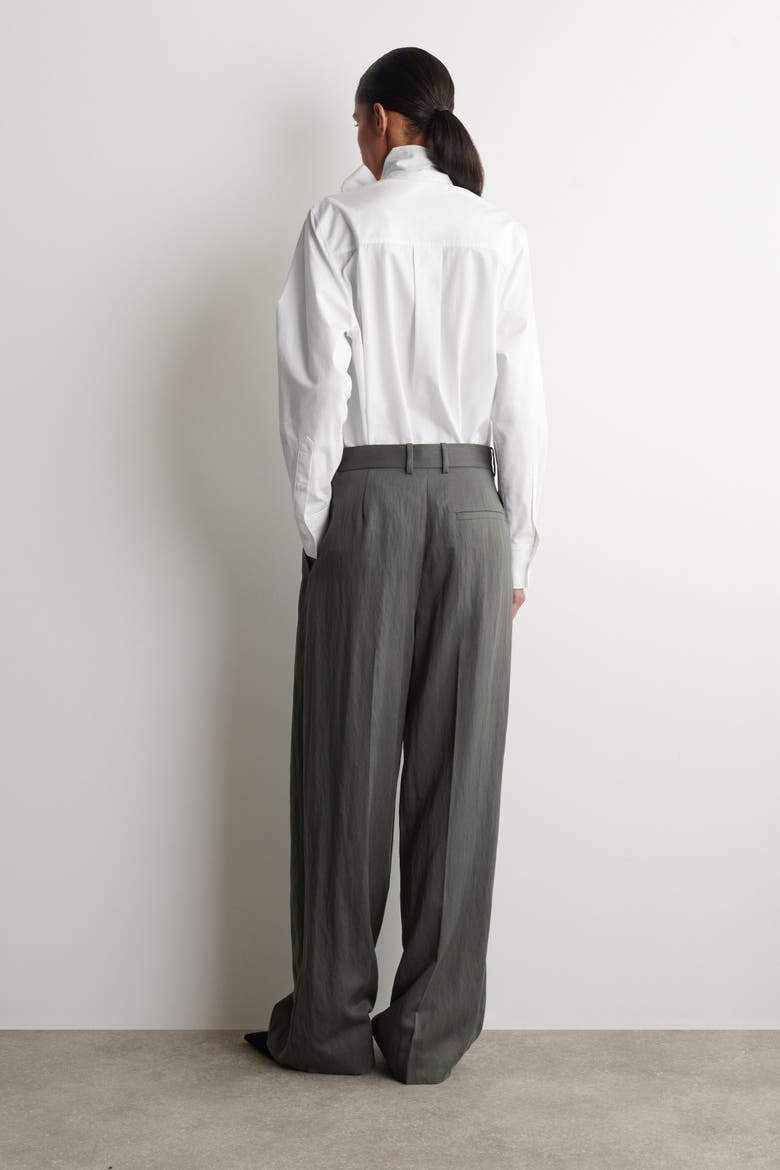 Relaxed Fluid Wide-Leg Pants, Alternate, color, DARK GRAY