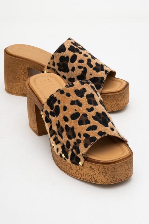 Forever & Always Shoes Pull Leather Platform Mules In Brown