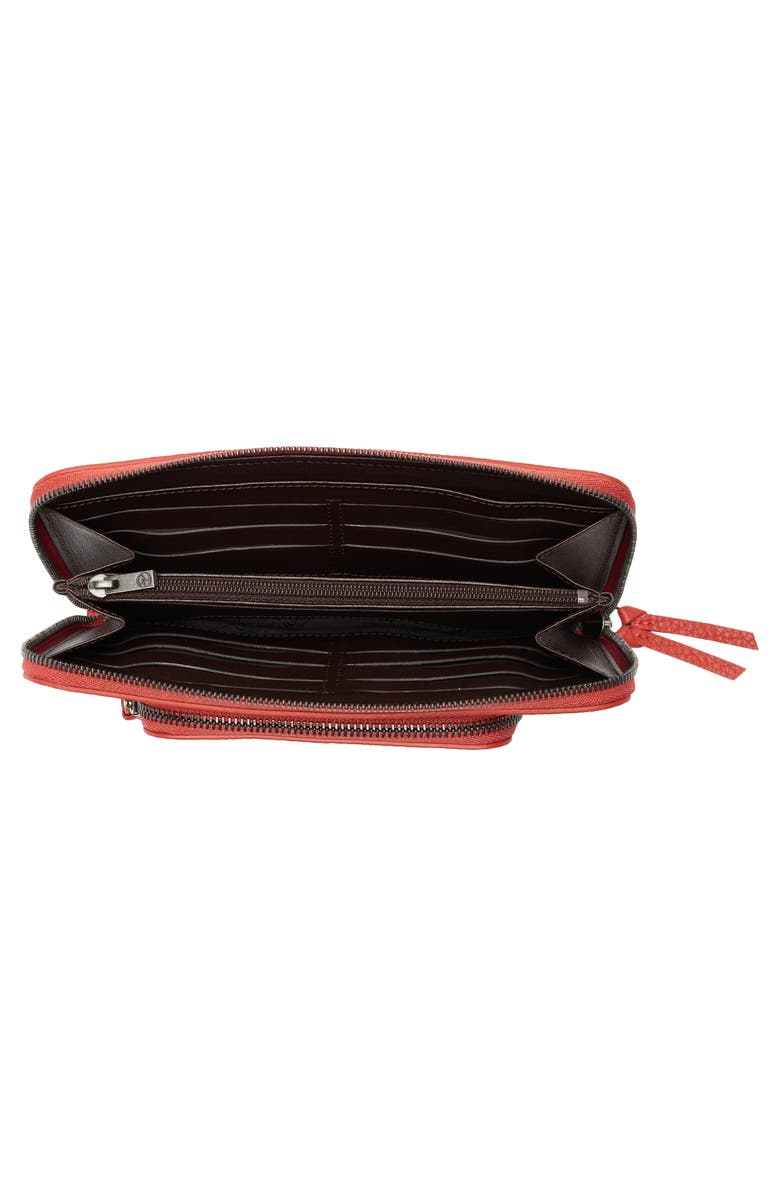 Longchamp Le Roseau Zip Wallet, Alternate, color, Burnt Red