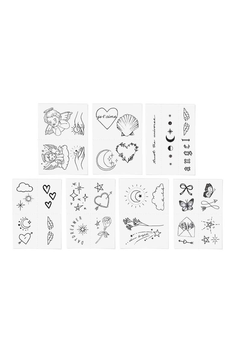Angelic Temporary Tattoos, Main, color, BLACK