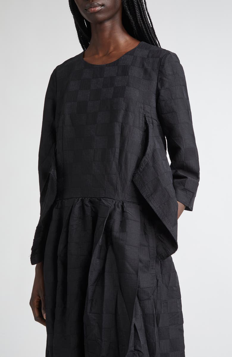Comme des Garçons Comme des Garçons Jacquard Check Midi Dress, Alternate, color,