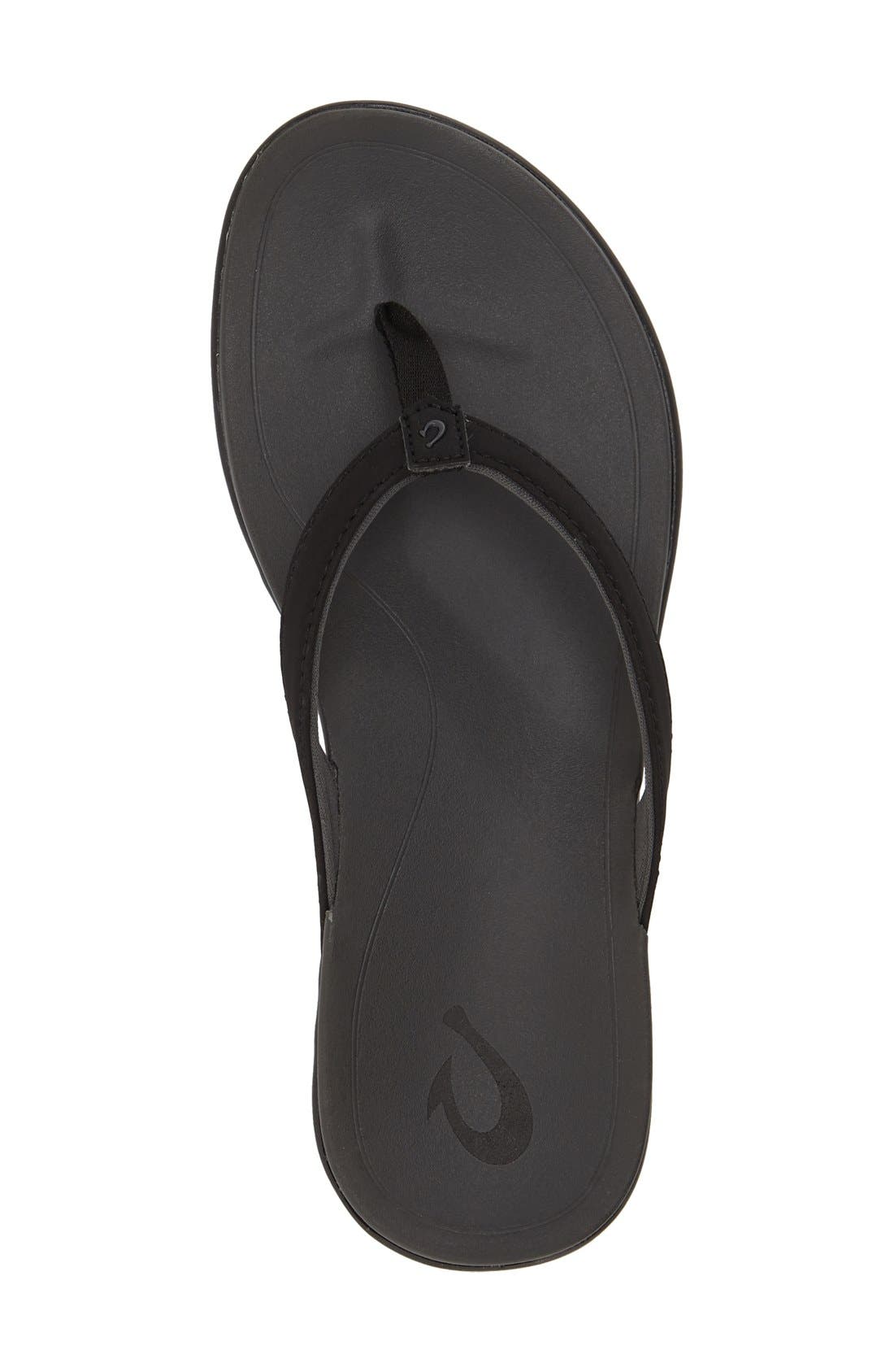 Ho Opio Flip Flop, Alternate, color, DARK SHADOW FAUX LEATHER