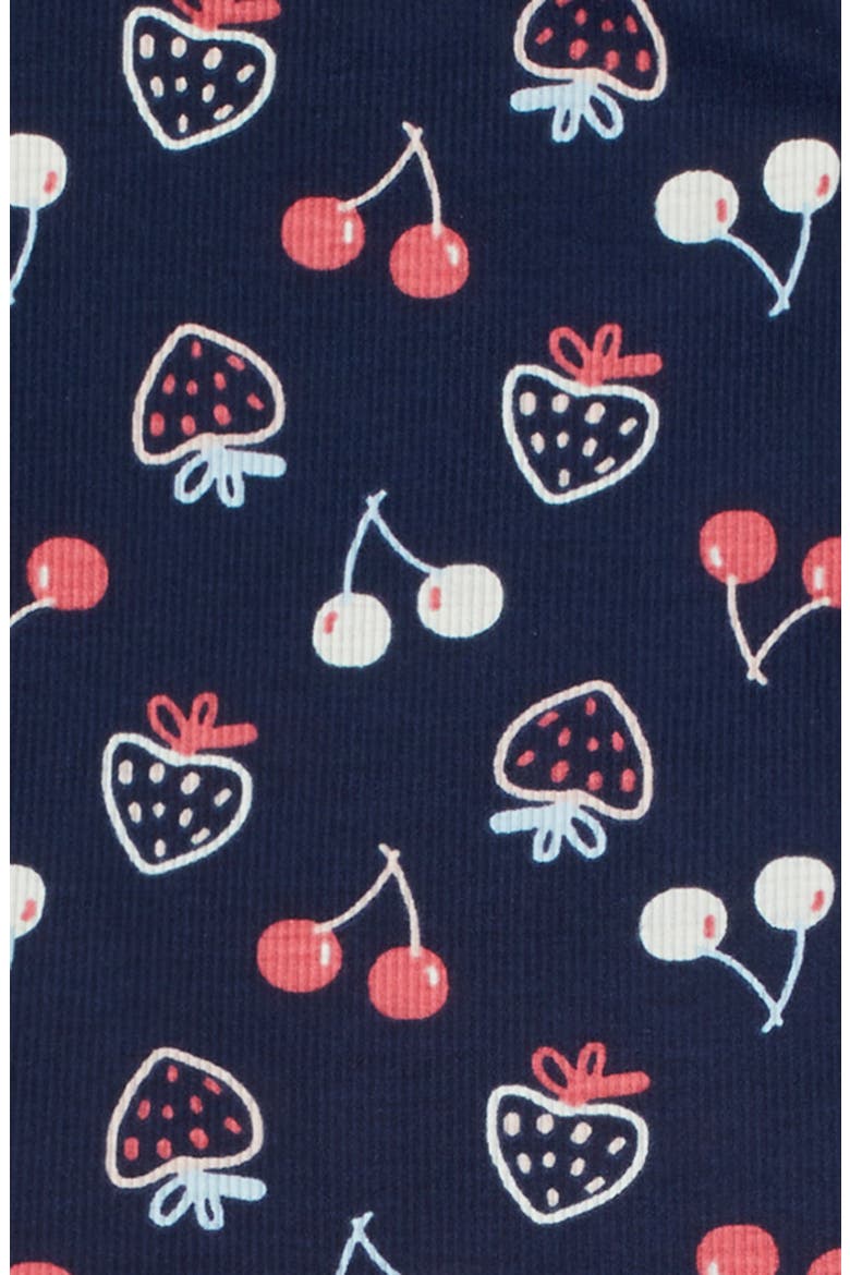 Kids' Print Rib Two-Piece Pajamas, Alternate, color, NAVY SKETCHED FRUIT