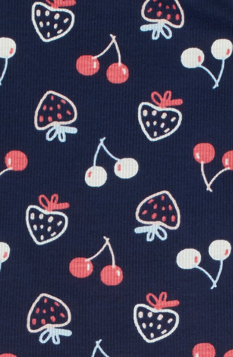 Nordstrom Kids' Print Rib Two-Piece Pajamas, Alternate, color, Navy Sketched Fruit