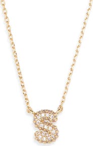 BP. Pavé Crystal Initial Necklace