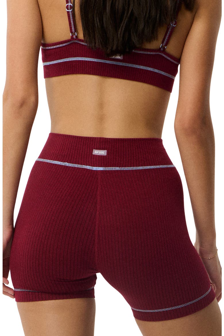 Ribbed Knit Shorts, Alternate, color, PLUM