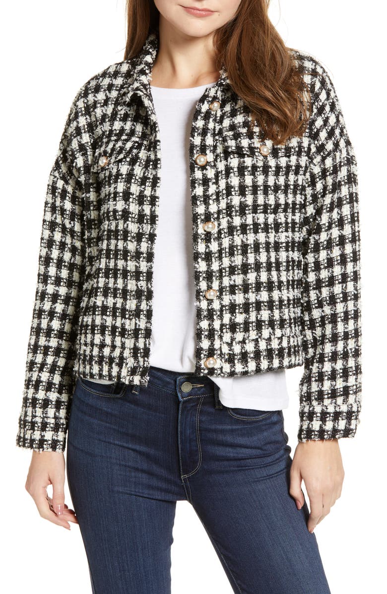 cupcakes and cashmere Tweed Crop Jacket, Main, color, 