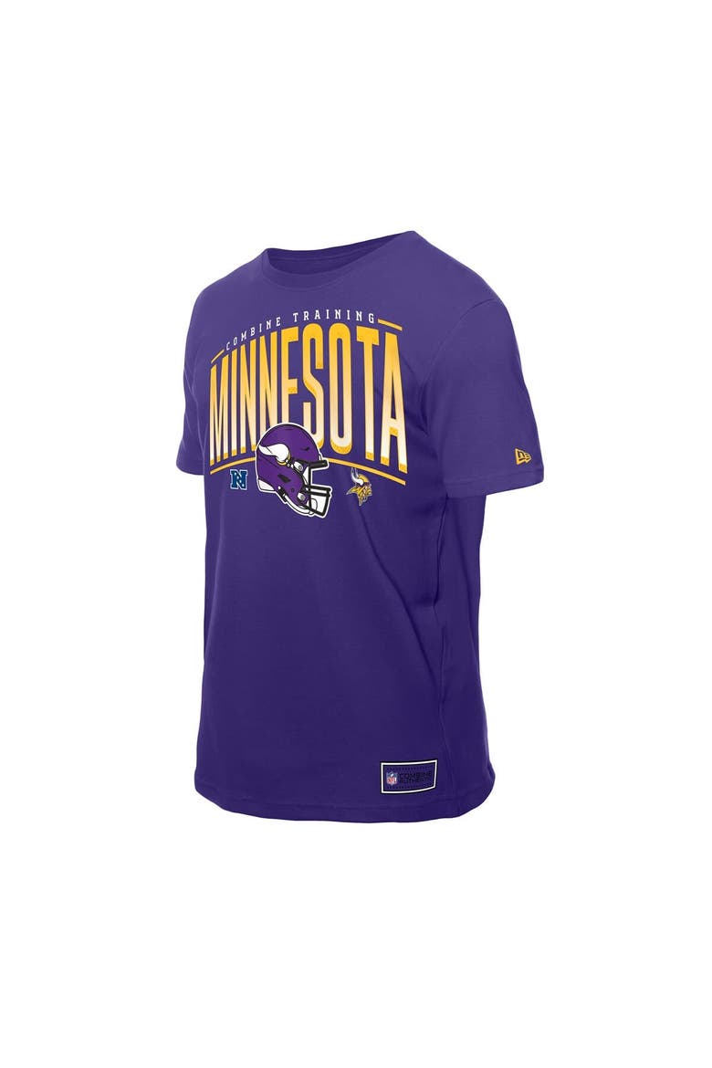 Men's New Era  Purple Minnesota Vikings Combine Authentic Training Throwback T-Shirt, Alternate, color, Purple