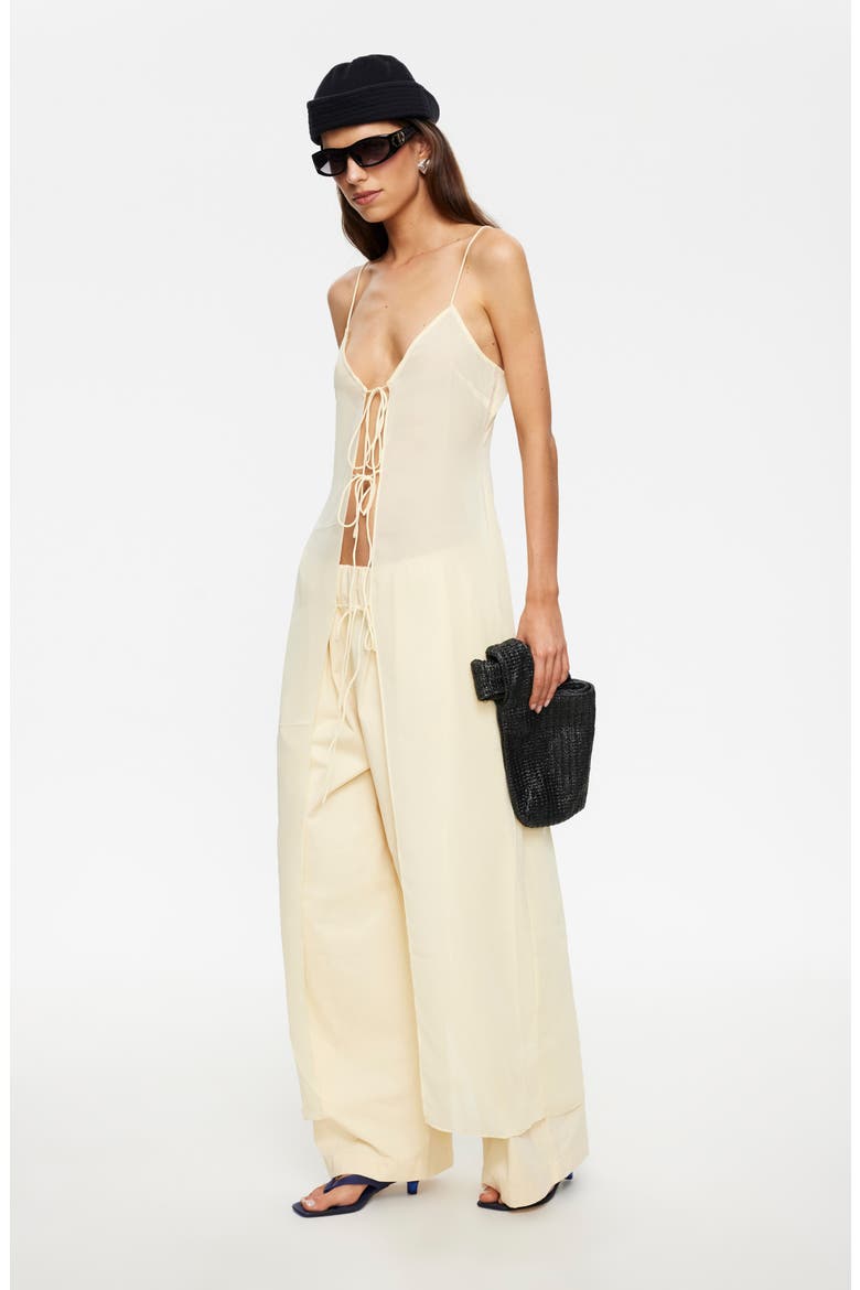 Dune Tie Front Maxi Camisole, Alternate, color, LEMONTINI