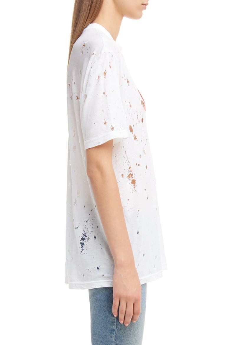 Destroyed Logo Tee, Alternate, color, WHITE/ RED