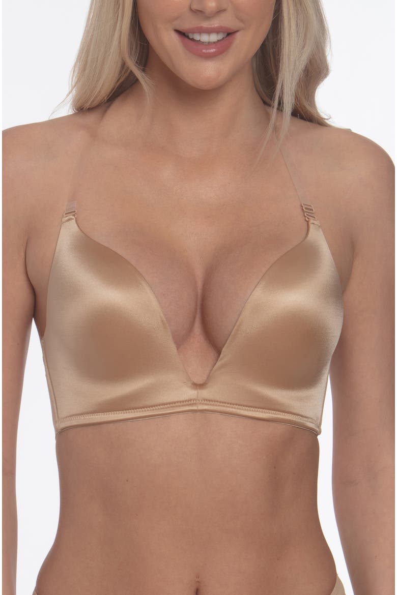 Uma U Plunge Convertible Bra with Multiple Strap Options, Alternate, color, Mocha