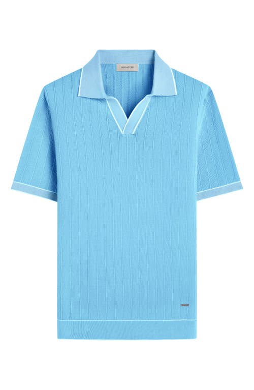 Bugatchi Johnny Collar Rib Polo In Turquoise
