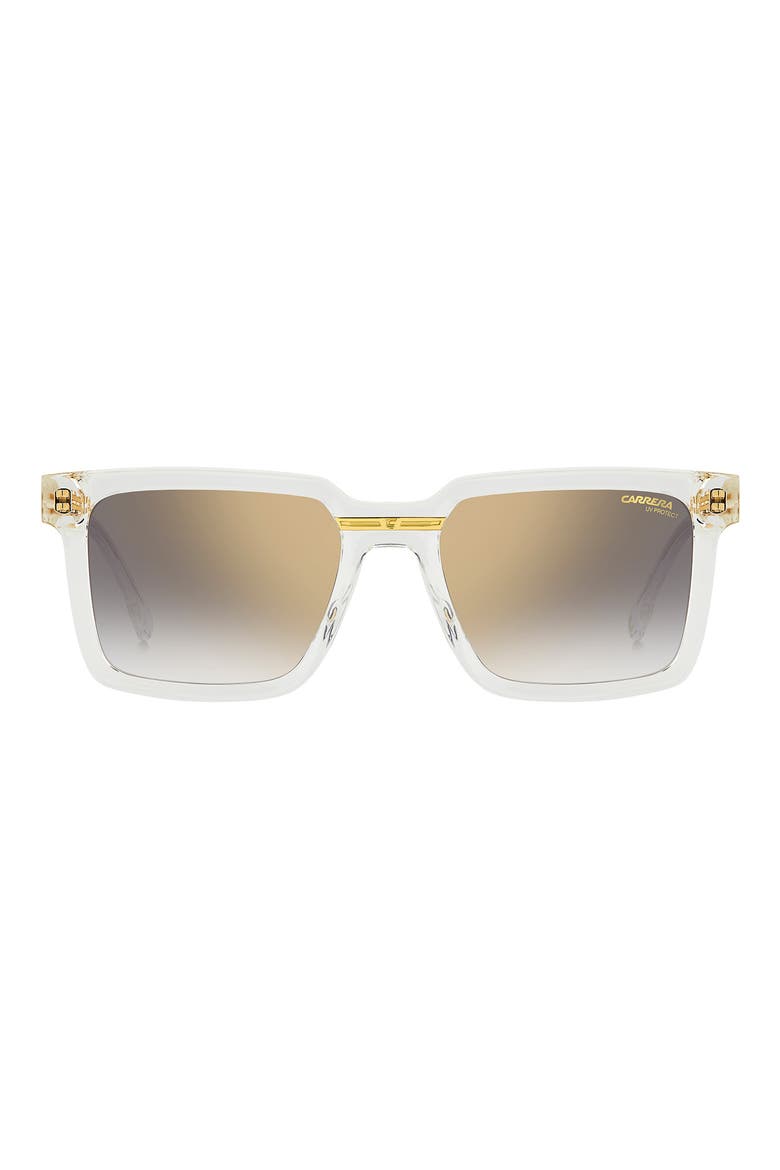 Victory 54mm Gradient Rectangular Sunglasses, Main, color, CRYSTAL/ GRAY SF GD SP