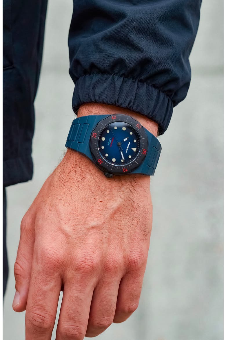 Subacqueo Polycarbonate Bracelet Watch, 40.5mm, Alternate, color, BLUE-BLACK