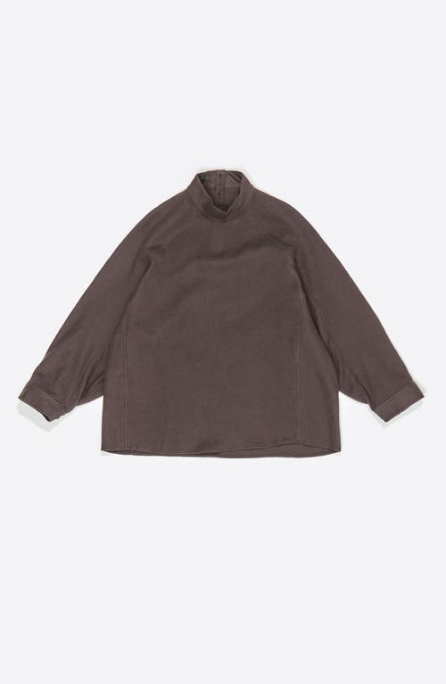 Bimba Y Lola Cotton/wool Mandarin Collar Shirt In Brown