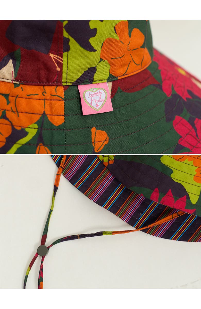 Lost Pattern FRIDA x LOST PATTERN "Frida's Garden" Cotton Reversible Sun Hat, Alternate, color, Green