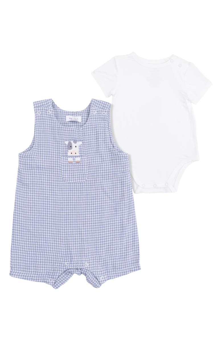 Angel Dear Cute Farm Animal Appliqué Romper & Bodysuit Set, Main, color, 